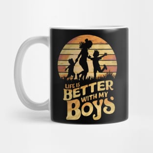 Mom of boys vintage Mug